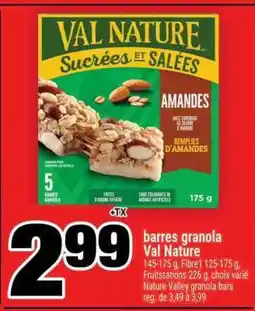Super C BARRES GRANOLA VAL NATURE offer