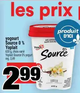 Super C yogourt Source 0 % Yoplait offer