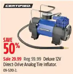 Canadian Tire Certified Deluxe 12V Direct-Drive Analog Tire Inflator offer