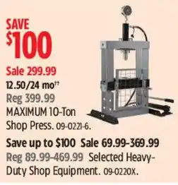 Maximum 10-ton shop press