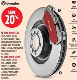 Canadian Tire Brembo Ceramic Brake Pads offer