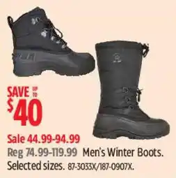 Canadian Tire Men's Winter Boots offer