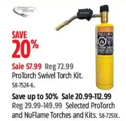 Canadian Tire ProTorch Swivel Torch Kit offer