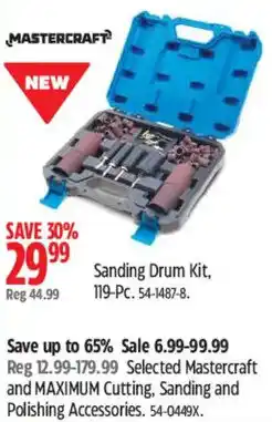 Canadian Tire Mastercraft sanding drum kit offer