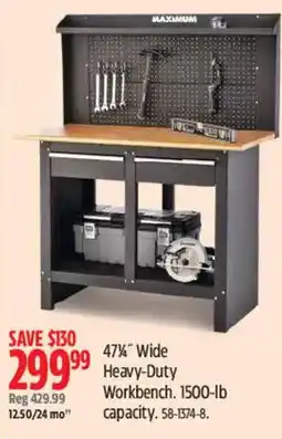 Canadian Tire Maximum 47" Wide Heavy-Duty Workbench offer