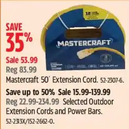 Canadian Tire Mastercraft 50' Extension Cord offer