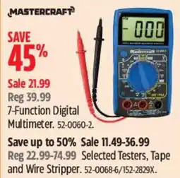 Canadian Tire Mastercraft 7-function digital multimeter offer