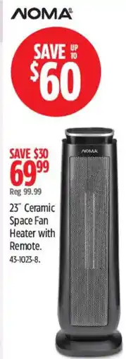 Canadian Tire Noma 23" Ceramic Space Fan Heater with Remote offer