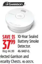 Canadian Tire Garrison 10-Year Sealed Battery Smoke Detector offer