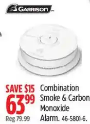 Canadian Tire Garrison Combination Smoke & Carbon Monoxide Alarm offer