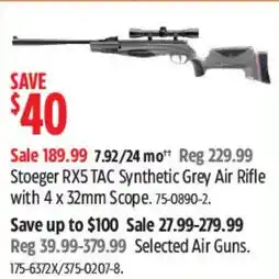 Canadian Tire Stoeger RXS TAC Synthetic Grey Air Rifle offer