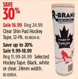 Canadian Tire R-brand clear shin pad hockey tape offer