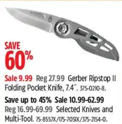 Canadian Tire Gerber Ripstop II Folding Pocket Knife offer