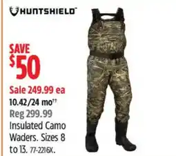 Canadian Tire Huntshield insulated camo waders offer