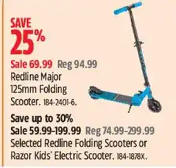Canadian Tire Redline Major 125mm Folding Scooter offer