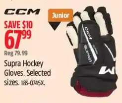 Canadian Tire Ccm supra hockey gloves offer