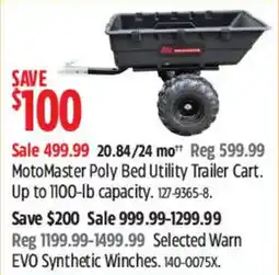 Canadian Tire MotoMaster Poly Bed Utility Trailer Cart offer