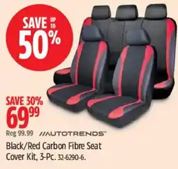 Canadian Tire Autotrends black/red carbon fibre seat cover kit offer
