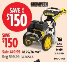 Canadian Tire Champion pressure washer offer