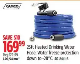 Canadian Tire Camco 25ft Heated Drinking Water Hose offer