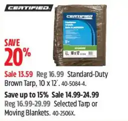Canadian Tire Certified Standard-Duty Brown Tarp offer