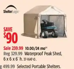 Canadian Tire Shelterlogic Waterproof Peak Shed offer