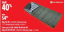 Canadian Tire Outbound comfort sleeping bag offer