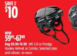 Canadian Tire ims hockey helmet or combo offer