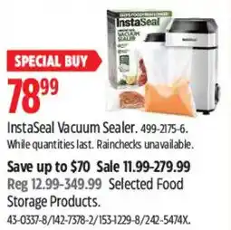 Canadian Tire InstaSeal Vacuum Sealer offer