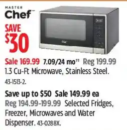 Canadian Tire Master Chef 1.3 Cu-Ft Microwave Stainless Steel offer