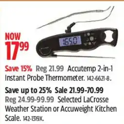 Canadian Tire Accutemp 2-in-1 Instant Probe Thermometer offer