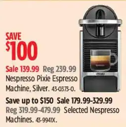 Canadian Tire Nespresso Pixie Espresso Machine, Silver offer