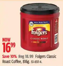 Canadian Tire Folgers Classic Roast Coffee offer