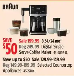 Canadian Tire Braun Digital Single-Serve Coffee Maker offer