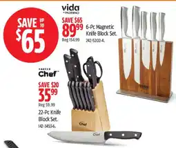 Canadian Tire vida 6-Pc Magnetic Knife Block Set offer