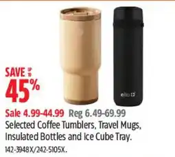Canadian Tire Elio Selected Coffee Tumblers, Travel Mugs, Insulated Bottles and Ice Cube Tray offer