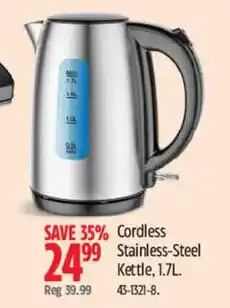 Canadian Tire Cordless Stainless-Steel Kettle offer