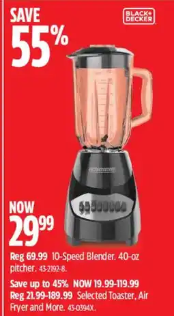 Canadian Tire Black+Decker 10-Speed Blender offer