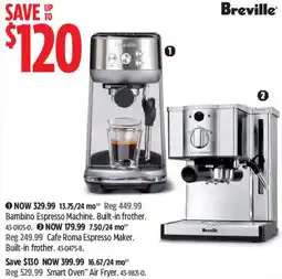 Canadian Tire Breville Bambino Espresso Machine offer