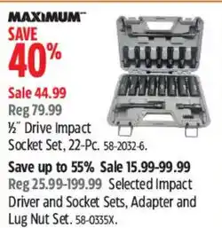Canadian Tire Maximum 1/2 Drive Impact Socket Set offer