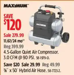 Canadian Tire Maximum 4.5-Gallon Quiet Air Compressor offer