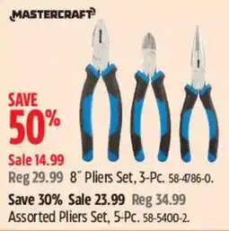 Canadian Tire Mastercraft 8" Pliers Set, 3-Pc. offer