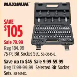 Canadian Tire Maximum 75-Pc Bit Socket Set offer