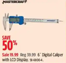 Canadian Tire Mastercraft 6" Digital Caliper with LCD Display offer