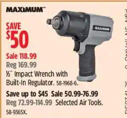Canadian Tire Maximum 3/4" Impact Wrench with Built-In Regulator offer