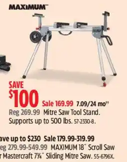 Canadian Tire Maximum mitre saw tool stand offer