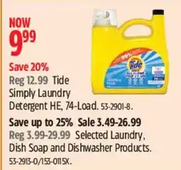 Canadian Tire Tide Simply Laundry Detergent HE offer