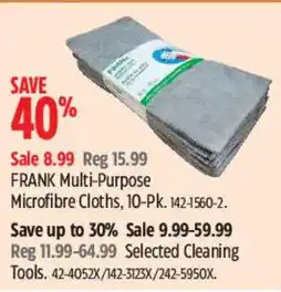 Canadian Tire Frank multi-purpose microfibre cloths offer