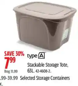 Canadian Tire type A Stackable Storage Tote offer