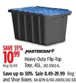Canadian Tire Mastercraft heavy-duty flip-top tote offer